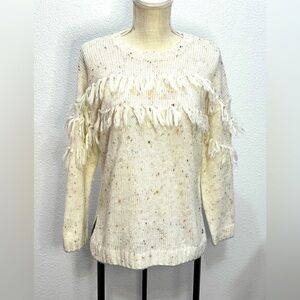 Matilda Jane Clothing Cream Confetti Sweater with‎ Fringe Detail Girls 16 Boho